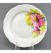 Тарелка мелкая диам. 200 мм Вырезной край Акварель (2 сорт), р.1717 арт. 063632 