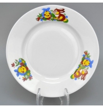 Тарелка мелкая диам. 200 мм Гладкий край Веселый Колобок (2 сорт) , р.1585, С2397  арт. 037732 