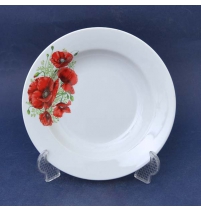 Тарелка глубокая диам. 200 мм Гладкий край Маки (фарфор), р.4 арт. 69482