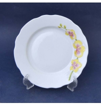 Тарелка мелкая диам. 200 мм Вырезной край Орхидеи (фарфор), р.4 арт. 69702