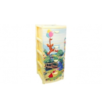 Комод пластиковый с 4 ящиками Disney Винни-Пух арт. М 2805-Д