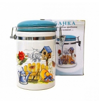Банка для сыпучих продуктов (клипс) "Сад" 350мл.п/у арт.660059