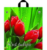 Пакет с петлевой ручкой 40*44+6 (35) Красный тюльпан арт.ПТЛ09616