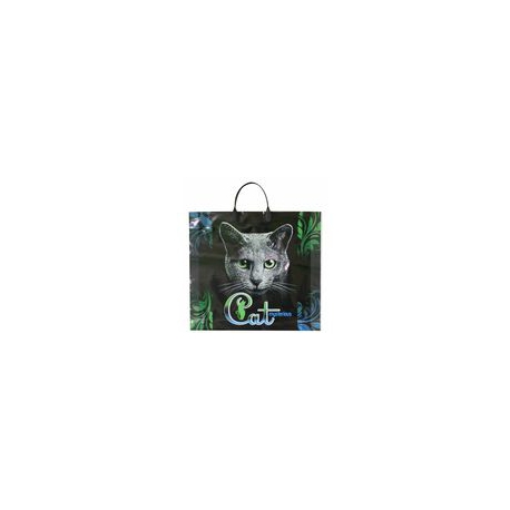 Пакет с пластмассовыми ручками 38*35+10 (110)  Cat mysterious арт.ПЛР14917
