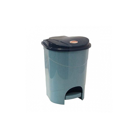 Контейнер для мусора с педалью 19 л голубой мрамор арт.М 2892Г