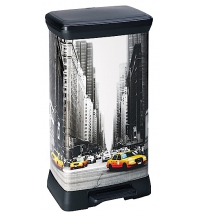 Контейнер для мусора с педалью Деко 50л New York CITY V2 01-3964  арт.02162-N29-01