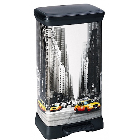 Контейнер для мусора с педалью Деко 50л New York CITY арт.02162-N29-04