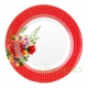 Тарелка плоская 8" Красный горох с цветами 200мм арт.HYC003