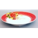 Тарелка глубокая 8" Красный горох с цветами 200мм арт.HYC003