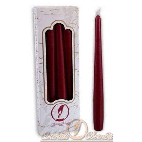 Свеча античная бордовая 4шт/уп арт.001419