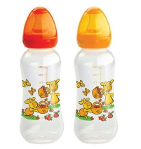  Бутылочка полипропиленовая с силиконовой соской с талией 225мл, 0+ Мир Детства Арт. 11096
