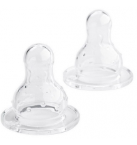  Соска силиконовая классическая с шишечками, быстрый поток, 6+, 2шт. (с антиколиковым клапаном) Мир Детства Арт. 12047