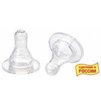  Соска силиконовая классическая, быстрый поток, 6+, 2 шт Курносики Арт. 12057