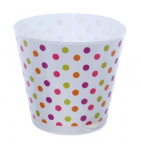 Горшок для цветов Крит 200мм прикорневой полив 3,6 л Горошек арт.ING46020ГОР