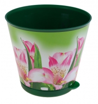 Горшок для цветов "Крит" 200мм. темно-зеленый/Лилия арт.ING46020ТЗЛЛИ-PS