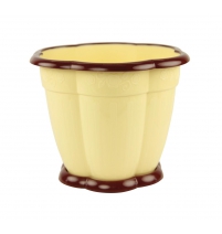 Горшок цветочный Восторг 1,5 с поддоном бежевый арт.М1229