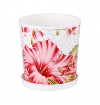 Горшок цветочный Жаклин 1,8л с под. белый арт.М2806