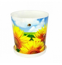 Горшок-кашпо Подсолнухи 1,8л с поддоном арт.М1879