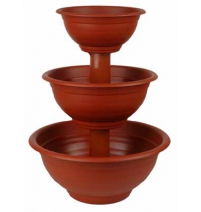 Каскад для цветов большой "Ламела" 3 миски d50см h65.5см терракотовый арт.М 8518Т