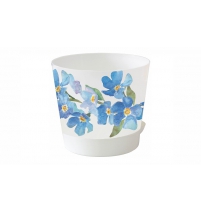 Кашпо НИКА D180мм 2,7л с прикорневым поливом голубые цветы арт.М 3078Г