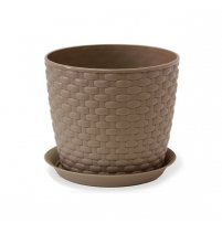 Кашпо РОТАНГ D155мм 2л с поддоном ротанг арт.М 3081