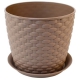 Кашпо РОТАНГ D135мм 1л с поддоном ротанг арт.М 3080