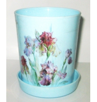 Кашпо с поддоном "Ирисы" D14см 1,9л арт.97877