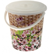 Ведро 10л Плетенка с крышкой арт.М1978/1979