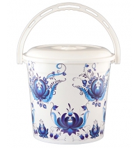 Ведро с крышкой 10л. Гжель арт.0210/78
