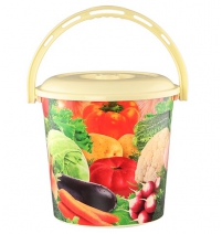 Ведро с крышкой 10л. Овощи арт.0210ск