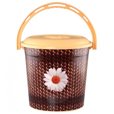 Ведро с крышкой 10л. Плетенка арт.0210ск