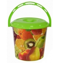 Ведро с крышкой 10л. Фрукты арт.0210ск
