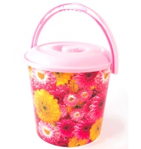 Ведро с крышкой 10л. Хризантемы арт.0210ск