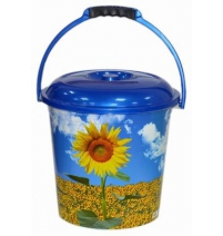 Ведро с крышкой 12л. Подсолнух АКЦИЯ арт.0212ск