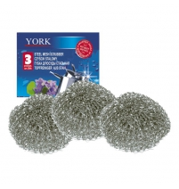 Губка для посуды спиральная металлическая 3шт "York" арт.0301/G0341