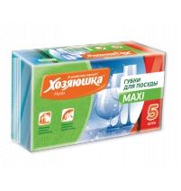 Губка для посуды "ХОЗЯЮШКА Мила" MAXI 5 шт. 93*65*30мм арт.01002