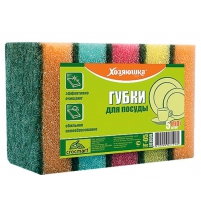 Губка для посуды "ХОЗЯЮШКА Мила" MIDI 5 шт.85*55*25мм арт.01004