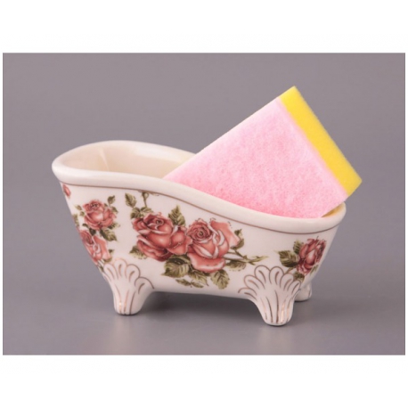 Набор подставка "Ванночка" + губка для мытья посуды 15*7*7 арт.275330