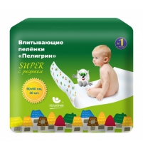  Детские впитывающие пеленки 60*90 эконом (30шт/4кор) Пелигрин 