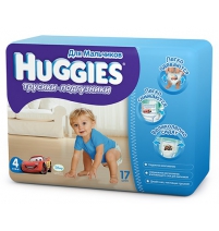 Трусики-подгузники Huggies 4 для мальчиков (9-14кг), 17 шт. Huggies Арт. 9401431