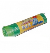 Мешок для мусора с завязками 20л (20шт) (рулон) зеленый 12мкр арт.К 2020 З