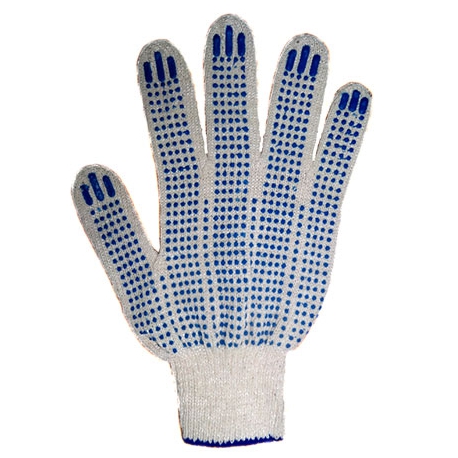 Перчатки ХБ с ПВХ 4 нити 7,5 класс Точка 41г арт.202