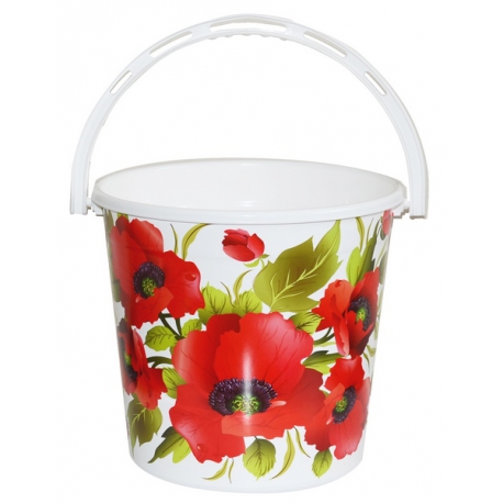 Ведро без крышки 10л. Красные маки арт.0110/68