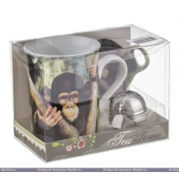 Чайный набор 3 пр."Обезьяна"(кружка 300 мл.,подставка для чайн.пакетиков,ситечко для чая) арт. 270235-237