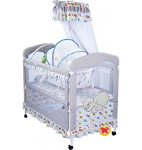 Кроватка Lider Kids ВС-326, сер+мишка