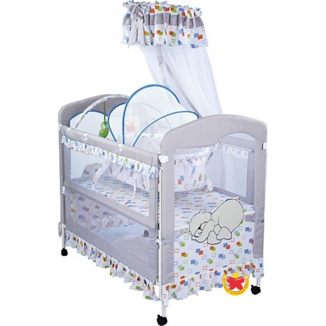 Кроватка Lider Kids ВС-326, сер+мишка