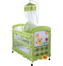 Кроватка Lider Kids ВС-368, зелен+овечки