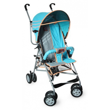 Коляска-трость Lider Kids АП 370 SM, голубой+серый   