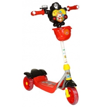 Самокат 3-х колесный Leader Kids XG5102Т-002,  красный+черный с мишкой     