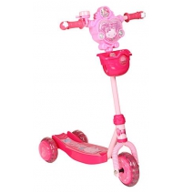 Самокат 3-х колесный Leader Kids XG5307R8,  розовый с киской  